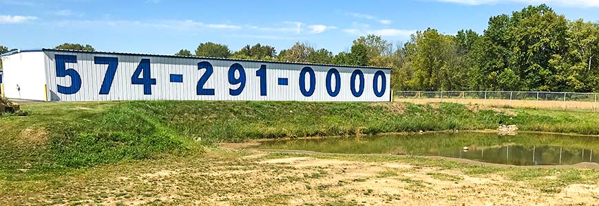 Exterior signage and retention pond